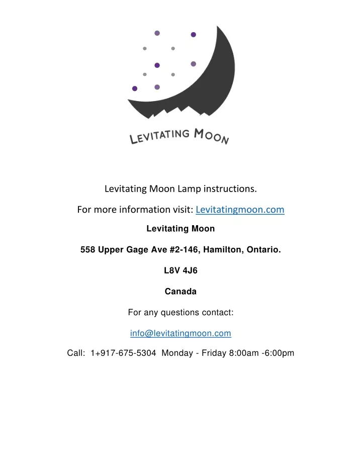 levitating moon lamp instructions
