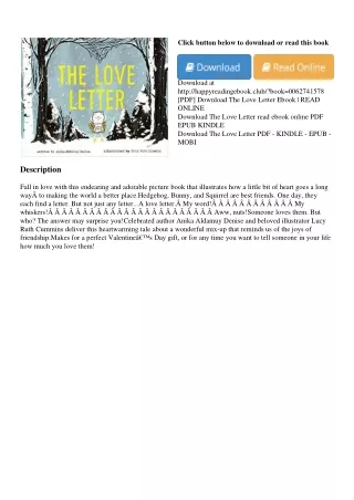 <(READ-PDF!) The Love Letter (Download)
