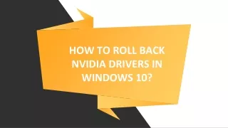how to roll back nvidia drivers in windows 10