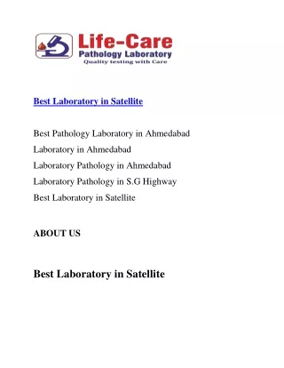 best laboratory in satellite