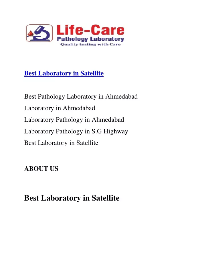 best laboratory in satellite