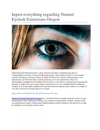 ingest everything regarding natural eyelash