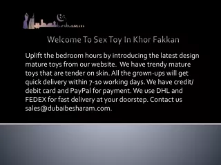 Best Online Adult Sex toys Store in Khor Fakkan | Dubaibesharam