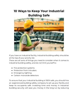 10 Ways to Keep Your Industrial Building Safe