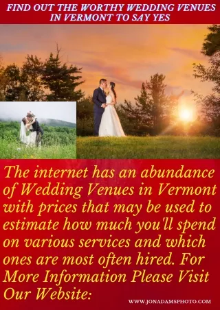 Find Out the Worthy Wedding Venues in Vermont to Say Yes