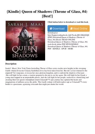 {Kindle} Queen of Shadows (Throne of Glass  #4) [Best!]