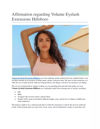 affirmation regarding volume eyelash extensions