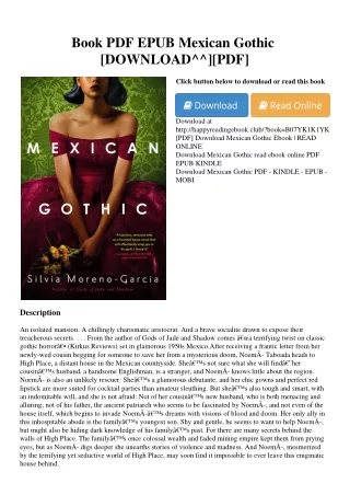 Book PDF EPUB Mexican Gothic [DOWNLOAD^^][PDF]