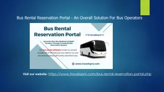 bus rental reservation portal an overall solution