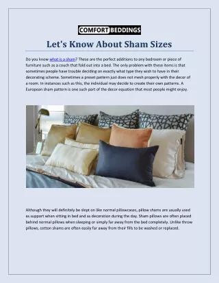 Let's Know About Sham Sizes