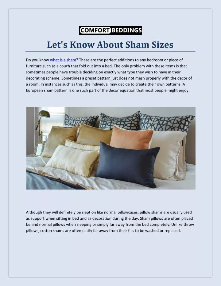 let s know about sham sizes