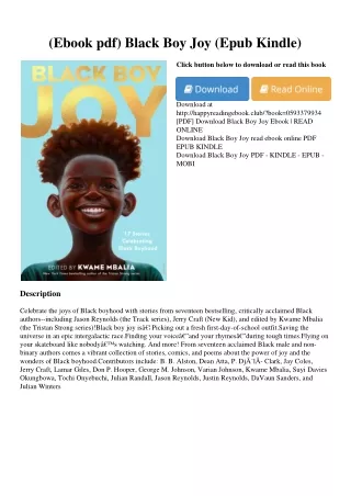 (Ebook pdf) Black Boy Joy (Epub Kindle)