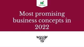 most promising business concepts in 2022