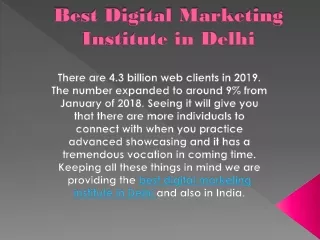 Best Digital Marketing Institute in Delhi