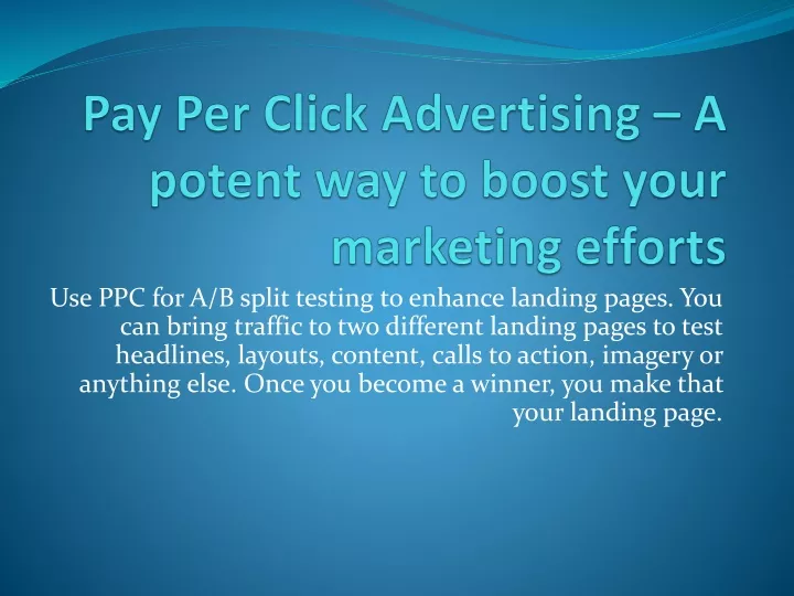 pay per click advertising a potent way to boost your marketing efforts