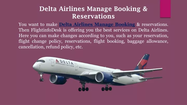 delta airlines manage booking reservations