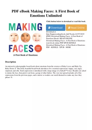 PDF eBook Making Faces A First Book of Emotions Unlimited