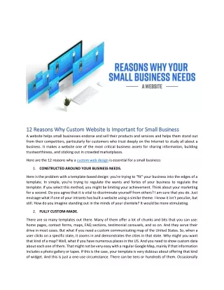 12 Reasons Why Custom Website Is Important for Small Business - Guest Post-converted