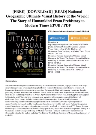 [FREE] [DOWNLOAD] [READ] National Geographic Ultimate Visual History of the Worl