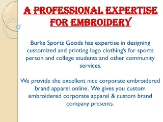 A Professional Expertise for Embroidery