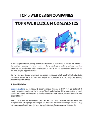 TOP 5 WEB DESIGN COMPANIES