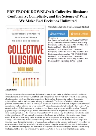 PDF EBOOK DOWNLOAD Collective Illusions Conformity  Complicity  and the Science