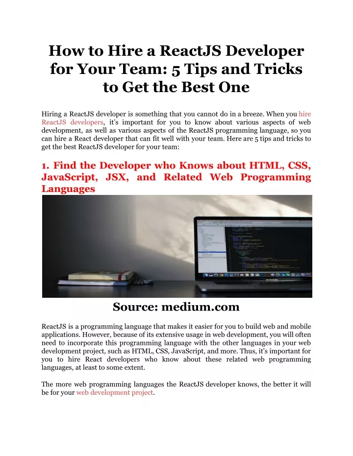 Ppt How To Hire A Reactjs Developer For Your Team 5 Tips And Tricks