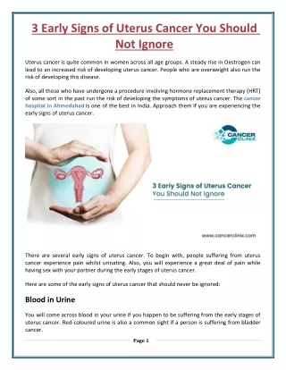 3 Early Signs of Uterus Cancer You Should Not Ignore