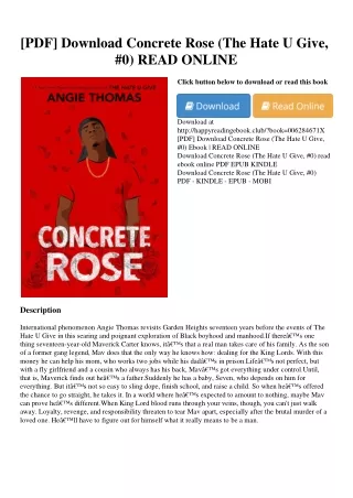 [PDF] Download Concrete Rose (The Hate U Give  #0) READ ONLINE