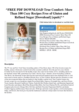 ^FREE PDF DOWNLOAD True Comfort More Than 100 Cozy Recipes Free of Gluten and Re