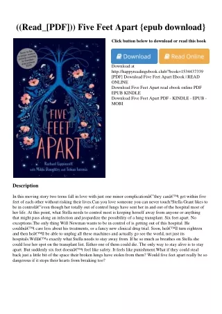 ((Read_[PDF])) Five Feet Apart {epub download}