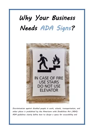 Why Your Business Needs ADA Signs