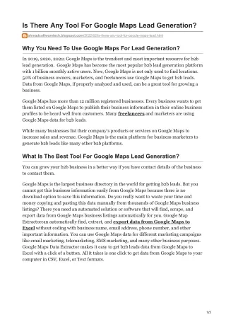 is there any tool for google maps lead generation