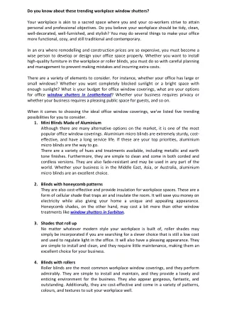 do you know about these trending workplace window
