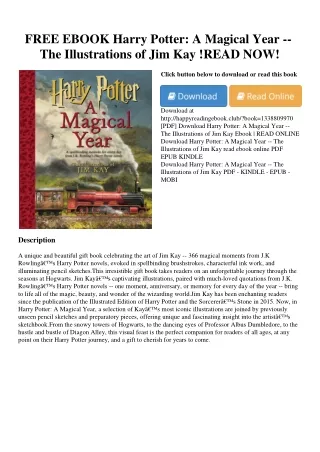 FREE EBOOK Harry Potter A Magical Year -- The Illustrations of Jim Kay !READ NOW