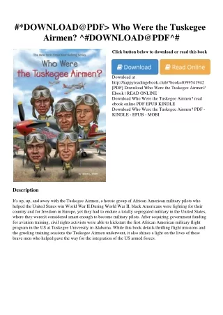#*DOWNLOAD@PDF> Who Were the Tuskegee Airmen ^#DOWNLOAD@PDF^#