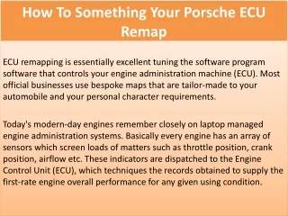 how to something your porsche ecu remap