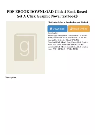 PDF EBOOK DOWNLOAD Click 4 Book Boxed Set A Click Graphic Novel textbook$