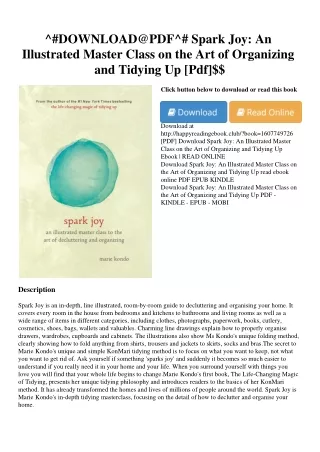 ^#DOWNLOAD@PDF^# Spark Joy An Illustrated Master Class on the Art of Organizing