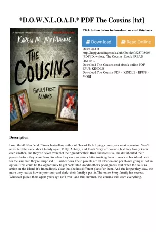 *D.O.W.N.L.O.A.D.* PDF The Cousins [txt]