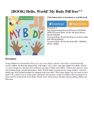 [BOOK] Hello  World! My Body Pdf free^^