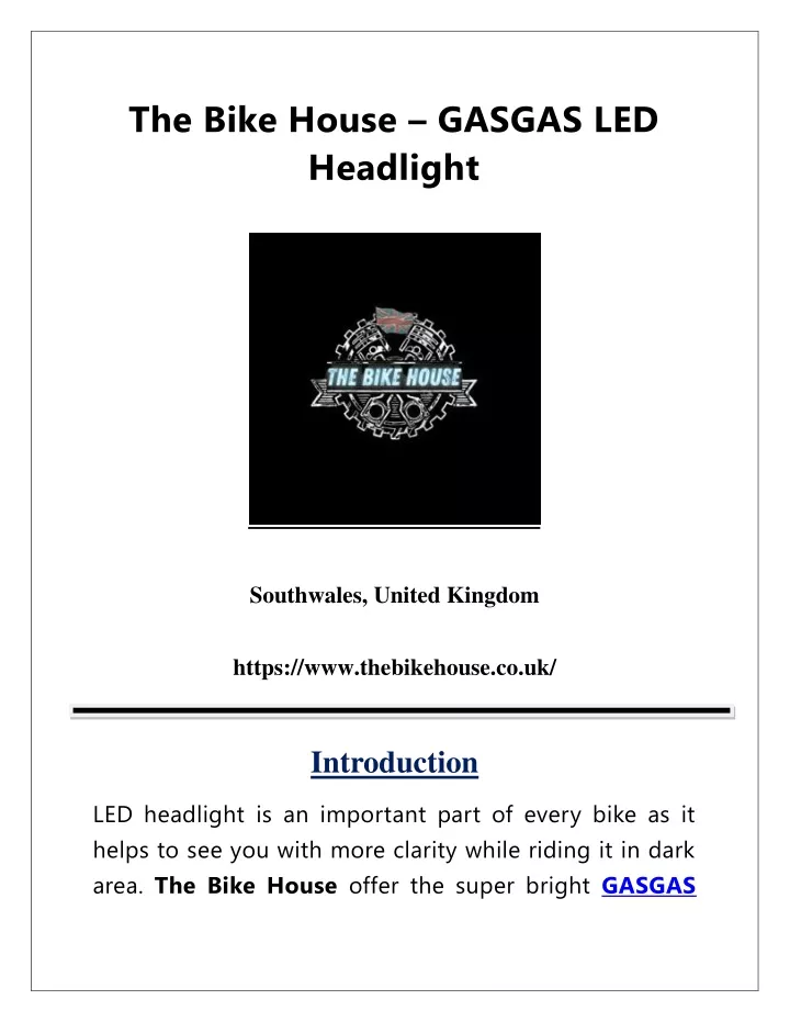 the bike house gasgas led headlight