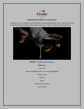 breakfast menu fullerton fraisecafe com