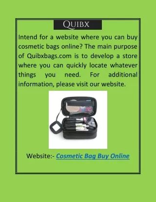 Cosmetic Bag Buy Online  Quibxbags.com