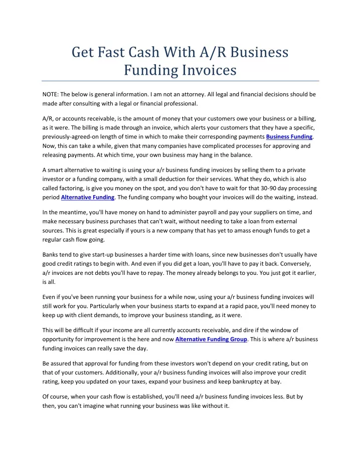 get fast cash with a r business funding invoices