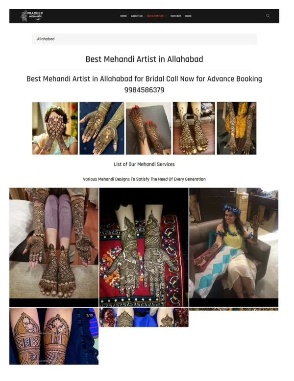 Best Mehandi Artist in Allahabad  Pradeep Mehandi Art