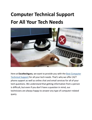 Computer Technical Support For All Your Tech Needs