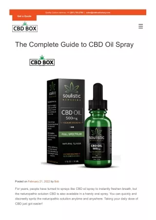 The Complete Guide to CBD Oil Spray