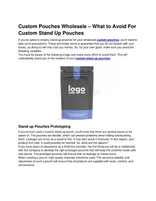 custom pouches wholesale what to avoid for custom