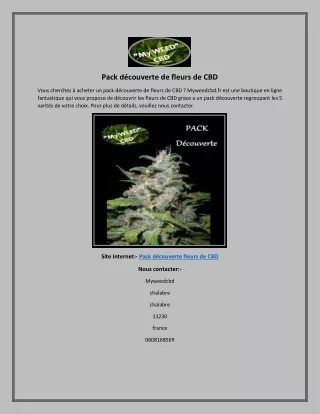 Pack découverte de fleurs de CBD